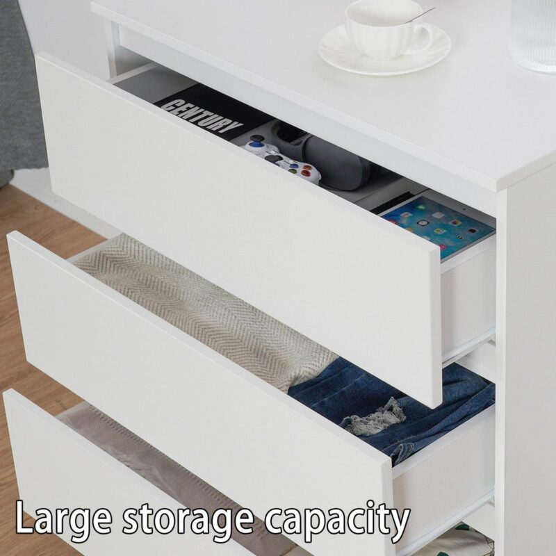 Hommpa 3 Drawers Dresser for Bedroom, 30  Tall Nightstand White Chests of Drawers, Wood Storage Cabinet for Living Bedroom Furniture - Image 2