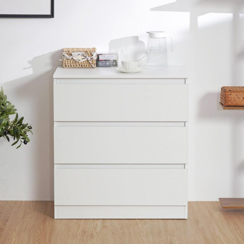 Hommpa 3 Drawers Dresser for Bedroom, 30  Tall Nightstand White Chests of Drawers, Wood Storage Cabinet for Living Bedroom Furniture - Image 10