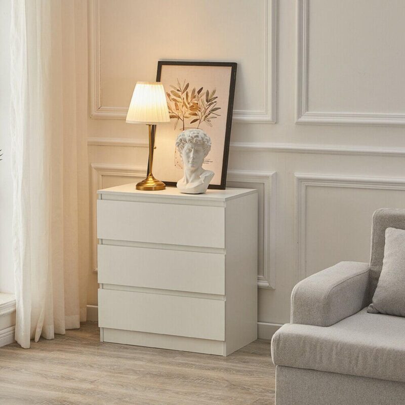 Hommpa 3 Drawers Dresser for Bedroom, 30  Tall Nightstand White Chests of Drawers, Wood Storage Cabinet for Living Bedroom Furniture - Image 8