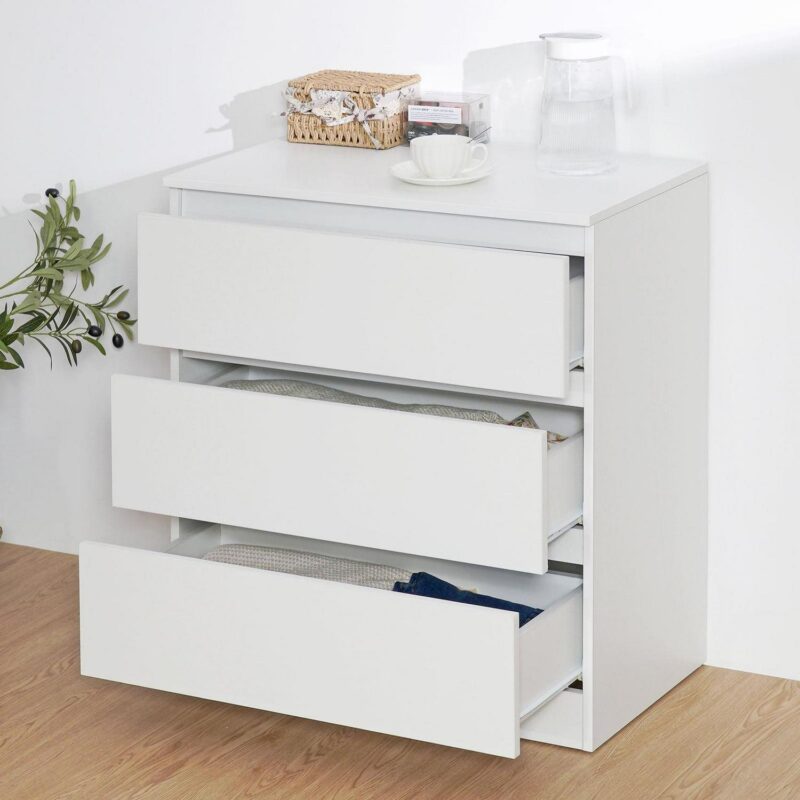 Hommpa 3 Drawers Dresser for Bedroom, 30  Tall Nightstand White Chests of Drawers, Wood Storage Cabinet for Living Bedroom Furniture - Image 9