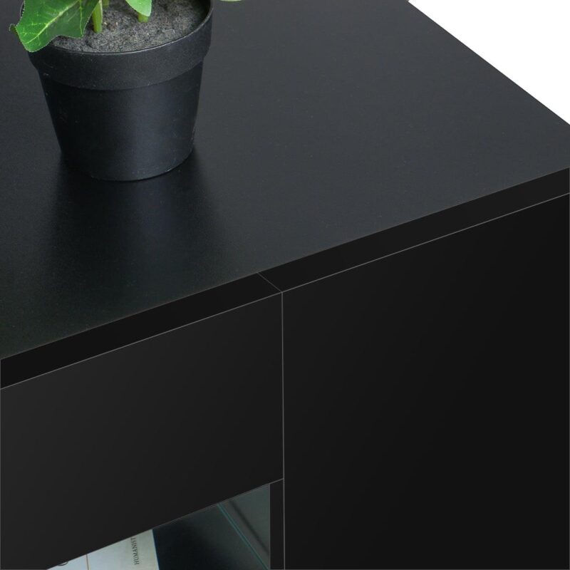 Hommpa LED TV Stand TV Cabinet for TVs up to 65  with Side Bookshelf and 4 Open Shelves Modern Television Media Console Entertainment Center - Image 8