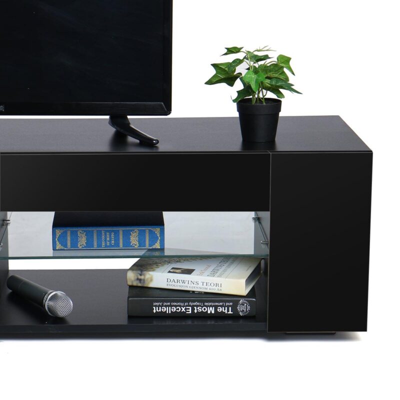 Hommpa LED TV Stand TV Cabinet for TVs up to 65  with Side Bookshelf and 4 Open Shelves Modern Television Media Console Entertainment Center - Image 9