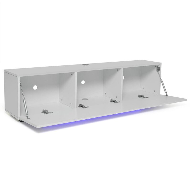 Hommpa Wall Mounted Floating TV Stand with LED Lights Modern Entertainment Center for TVs for up to 63  Media Console TV Unit for Living Room Bedroom - Image 11