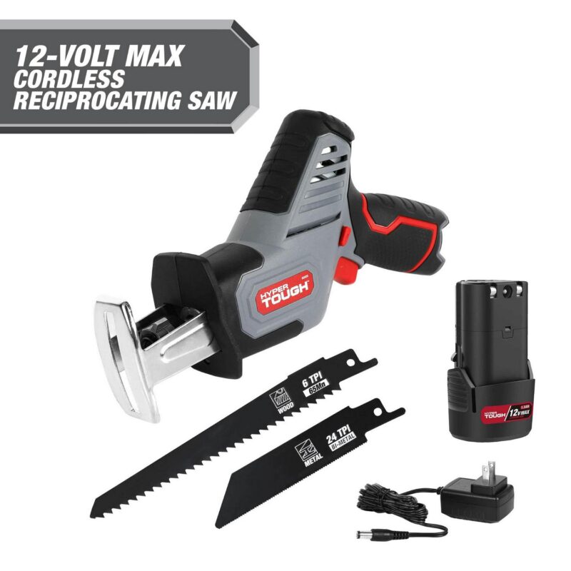 Hyper Tough 12V Max* Compact Reciprocating Saw with 1.5Ah Battery and Charger, and Hyper Tough 12V Max* 3-in-1 Multi-Head Power Drill Set with 1.5Ah Battery and Charger, Tool Bundle - Image 2