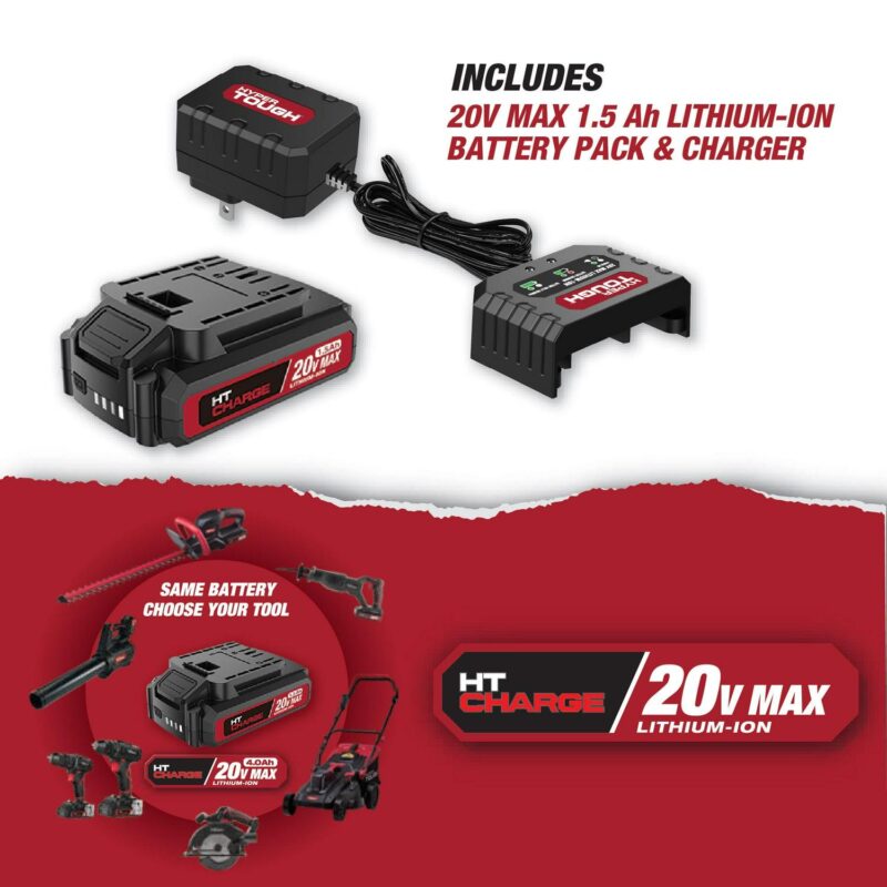 Hyper Tough 20V Max 1.5AH 70-Piece Project Kit with Cordless Drill, Battery and Charger - Image 13