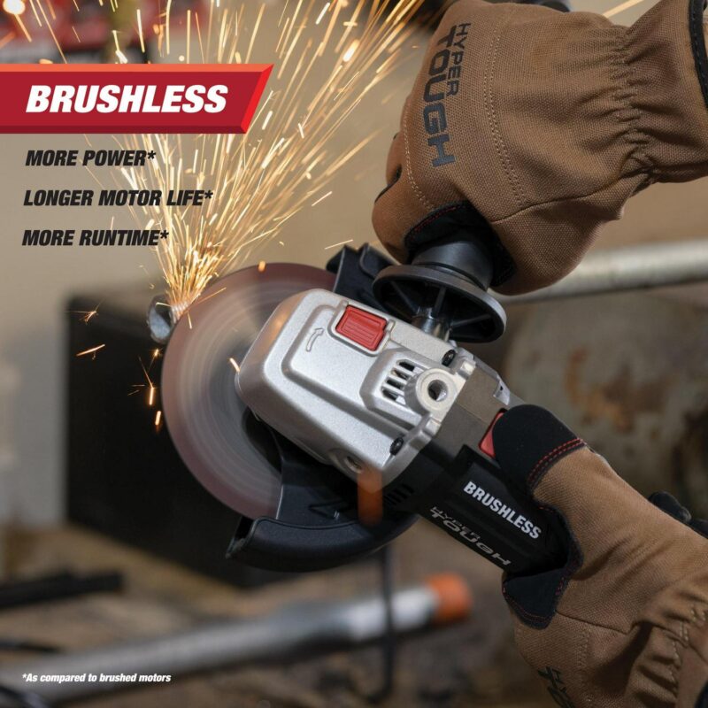 Hyper Tough 20V Max Brushless 4.5-inch Cordless Angle Grinder with 4.0Ah Lithium-Ion Battery and Charger, New - Image 7