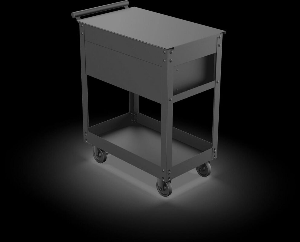 Hyper Tough 28-inch Steel Mechanics Tool Cart, 500 lb Capacity, Powder-Coated Finish, Black - Image 4