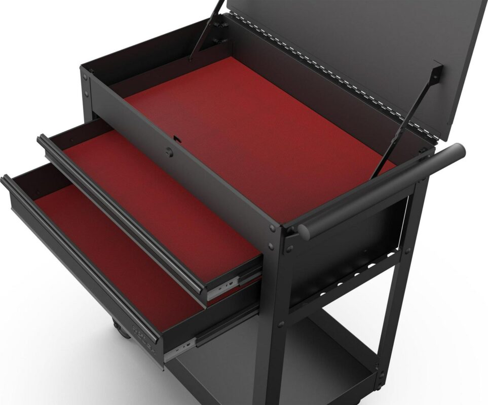 Hyper Tough 28-inch Steel Mechanics Tool Cart, 500 lb Capacity, Powder-Coated Finish, Black - Image 6