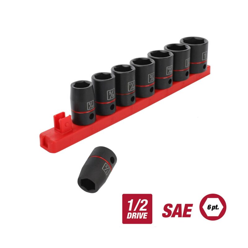 Hyper Tough 9-Piece 1/2 inch Deep and Standard Drive Impact Socket Set Bundle - Image 5