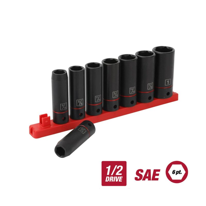 Hyper Tough 9-Piece 1/2 inch Deep and Standard Drive Impact Socket Set Bundle - Image 3