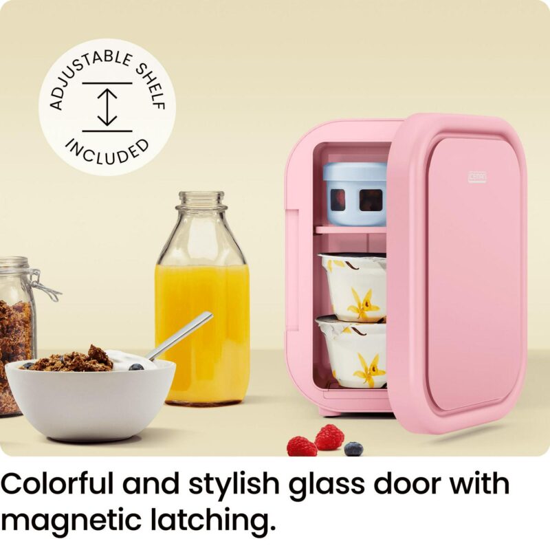 ICEMAN Portable Mini Fridge w/ 6 12oz Can Capacity, Cools and Heats, Car Plug Included - Pink, New - Image 4