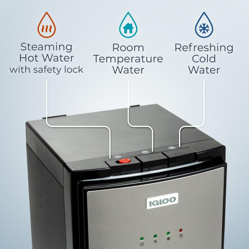 Igloo IWCBL353CRHBKS Hot, Cold and Room Temperature Bottom-Load Water Dispenser - Image 3