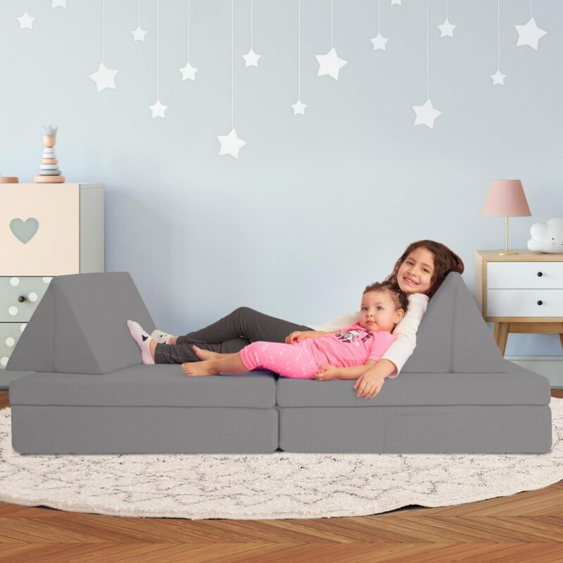 Imaginarium Kids and Toddler Play Couch, Dark Gray - Image 3