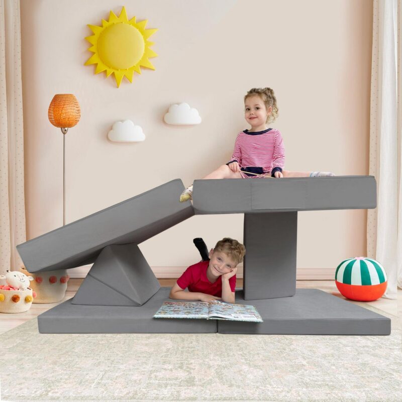 Imaginarium Kids and Toddler Play Couch, Dark Gray - Image 11