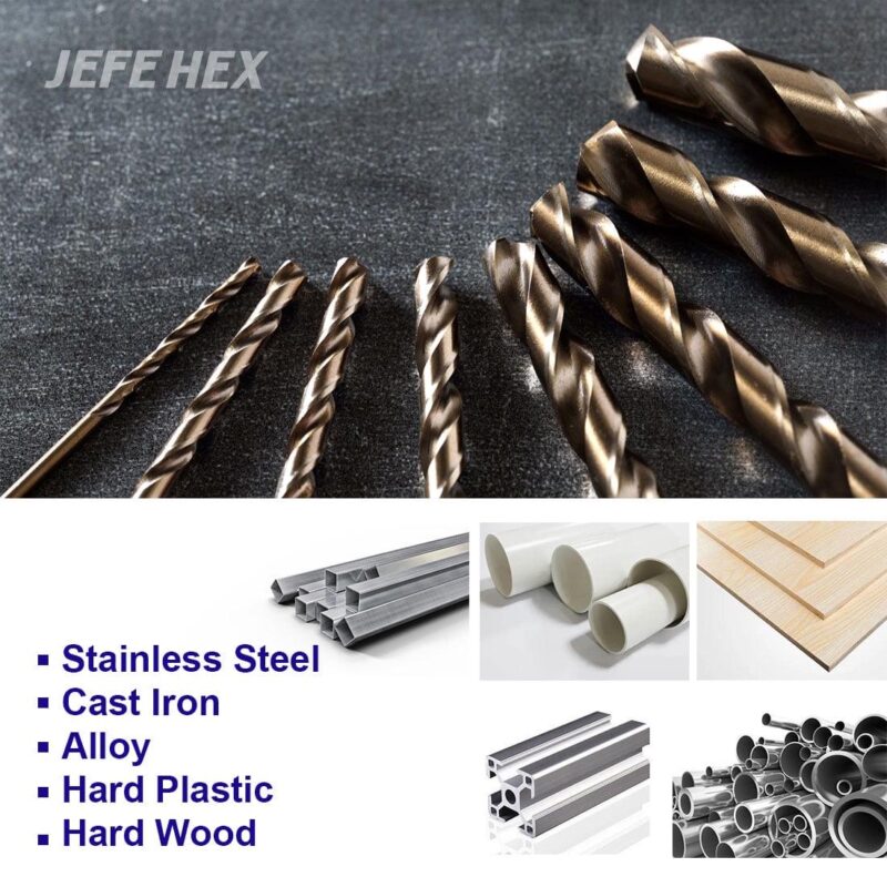 JEFE HEX 29 PCS M35 Cobalt Drill Bit Set, HSS Twist Jobber Drill Bits - Image 4