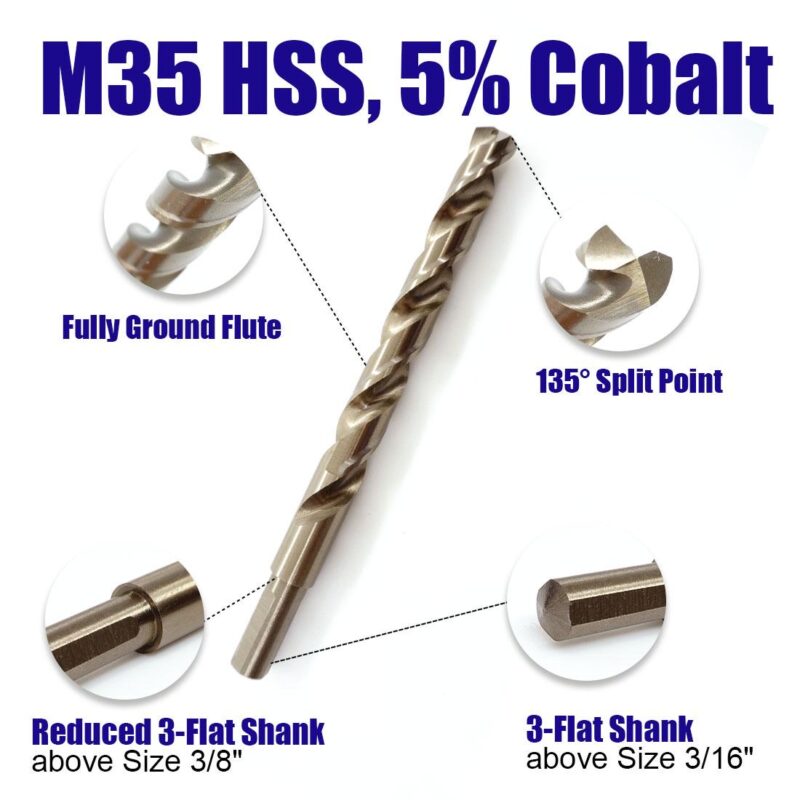 JEFE HEX 29 PCS M35 Cobalt Drill Bit Set, HSS Twist Jobber Drill Bits - Image 5