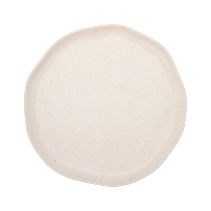 Just Feed Me by Jessie James Decker 12-Piece Ceramic Dinnerware Set, Terracotta Rose Speckle and Cream - Image 3