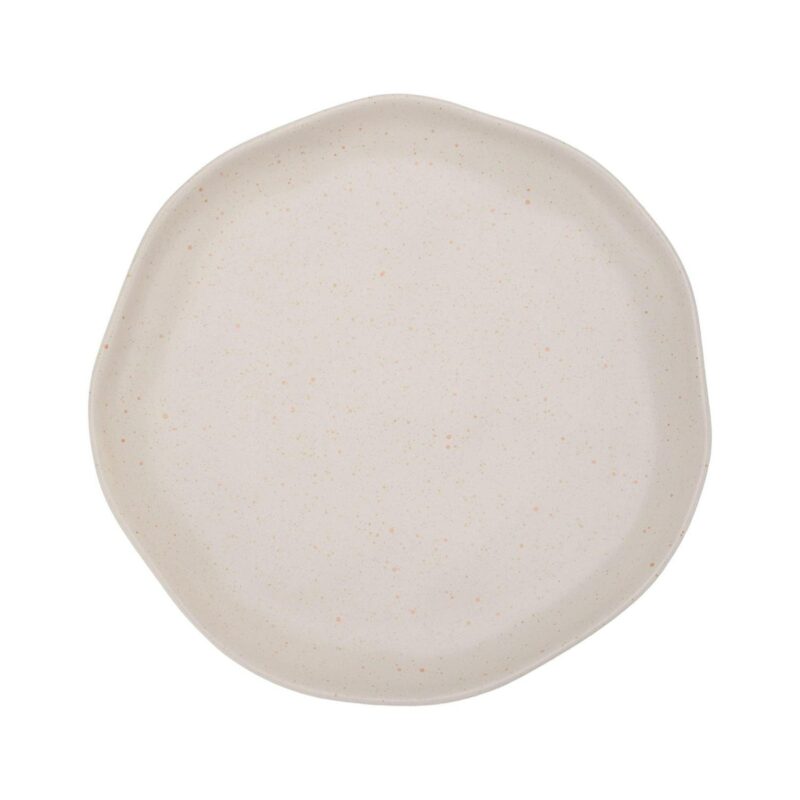Just Feed Me by Jessie James Decker 12-Piece Ceramic Dinnerware Set, Terracotta Rose Speckle and Cream - Image 5
