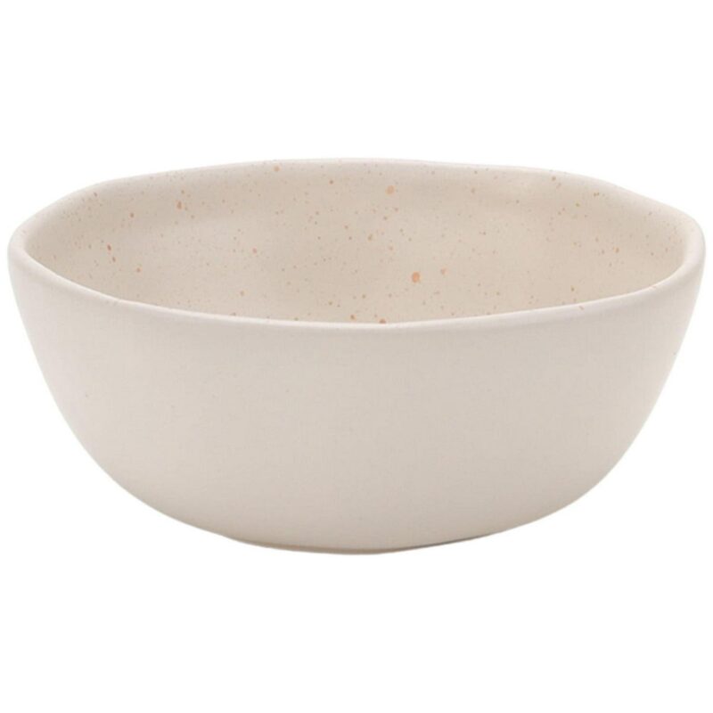Just Feed Me by Jessie James Decker 12-Piece Ceramic Dinnerware Set, Terracotta Rose Speckle and Cream - Image 7
