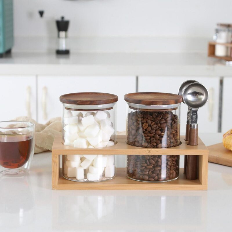 KKC Glass Food Storage Container,Tea Canisters ,Glass Storage Jar Containers,(25 Fluid-oz x 2) - Image 3