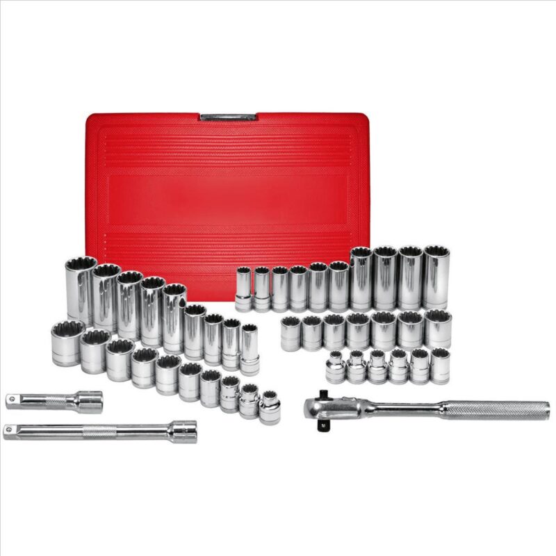 K-Tool 20045 45pc 3/8  Drive Standard and Deep SAE and Metric Spline Socket Set - Image 2