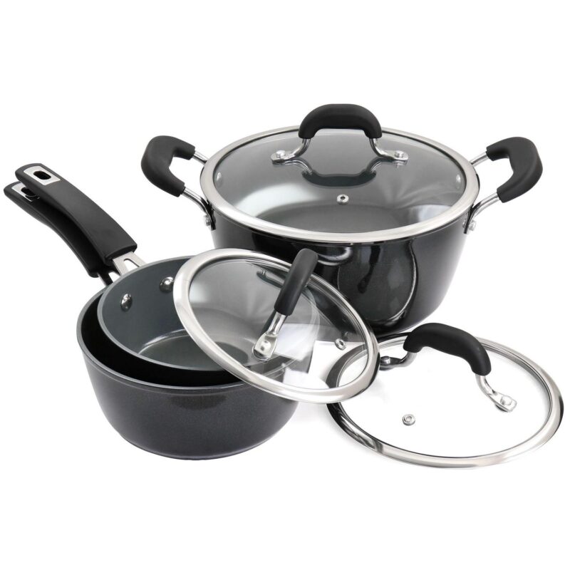 Kenmore Arlington 12-Piece Ceramic Cookware Set - Black Diamond - Image 2