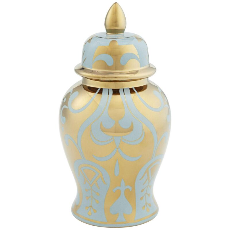 Kensington Hill Kensigton Hill Whittier Gold and Sage 14 5/8  High Ginger Jar with Lid - Image 2