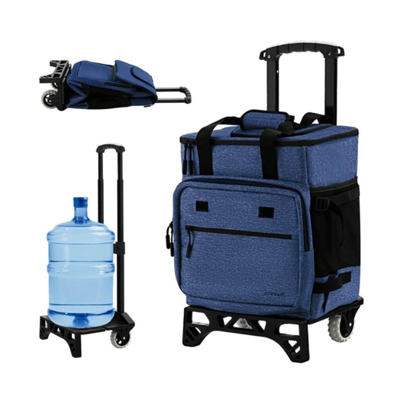 Kepooman Car Refrigerator, Portable Refrigerator, 50-Can Large Leakproof Rolling Cooler with Detachable Bottom Plate-Dark Blue - Image 2
