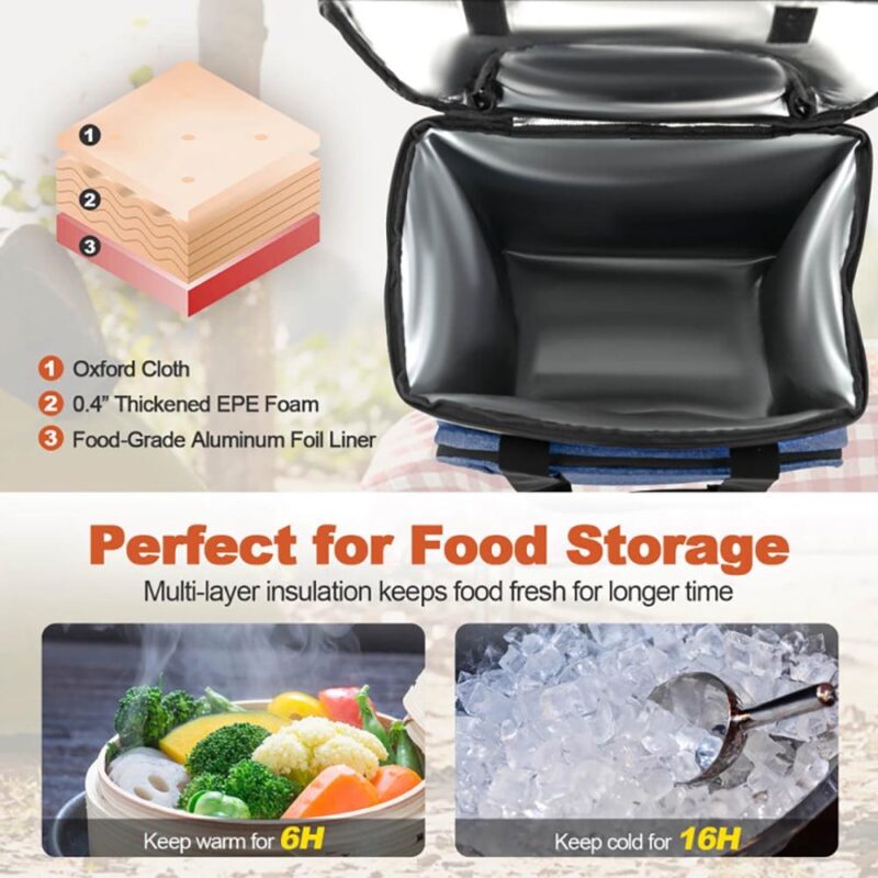 Kepooman Car Refrigerator, Portable Refrigerator, 50-Can Large Leakproof Rolling Cooler with Detachable Bottom Plate-Dark Blue - Image 6