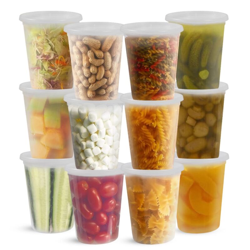 Klex Deli Soup Containers with Airtight Lids, BPA Free, 32 oz, Translucent, 240 Sets