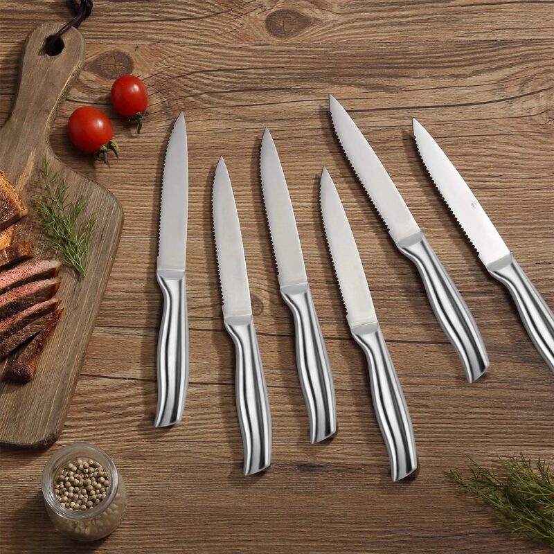 Knife Block Set, Kitchen Knife Set with Block, 16 Pcs Professional Chef Knife Set with Knife Sharpener and 8 Steak Knives, Ultra Sharp Stainless Steel Knife Set for Kitchen, Dishwasher Safe - Image 6
