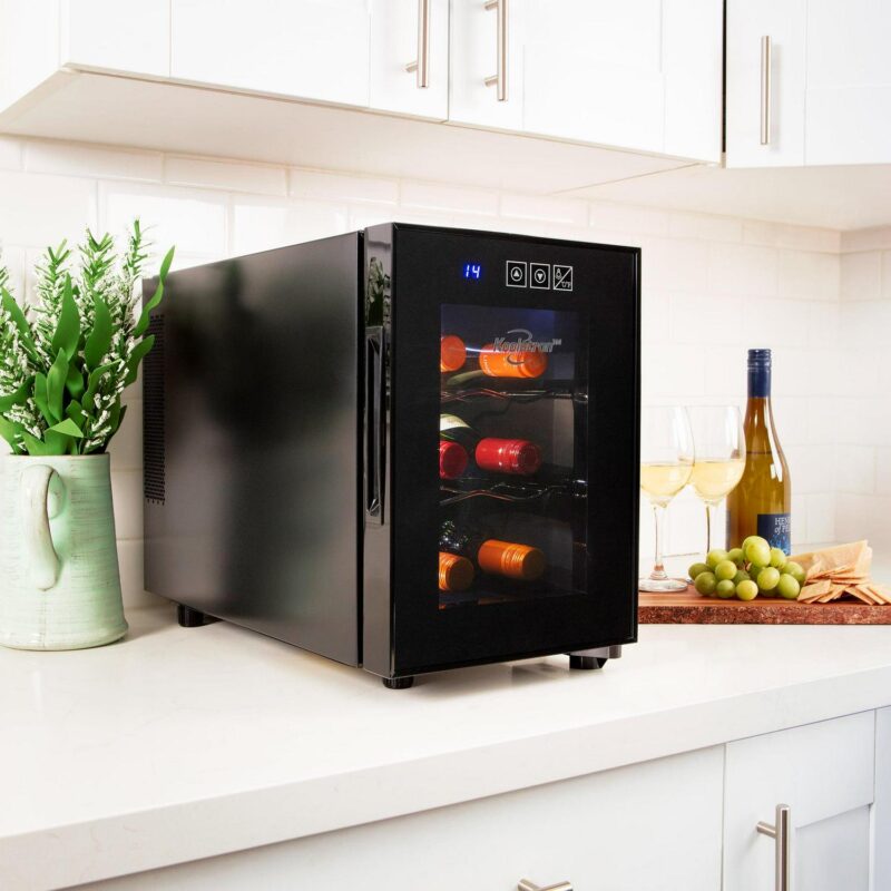 Koolatron 6-Bottle Wine Cooler 0.65 cu. ft. Standard Door Mini Fridge with Wine Rack and Temp. Control - Image 8