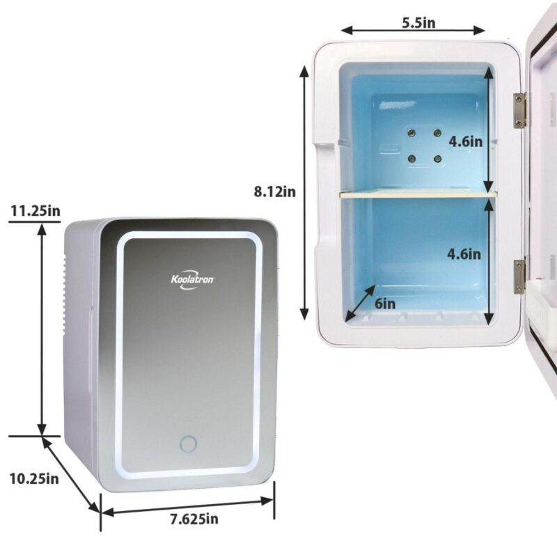 Koolatron 6 Liter Portable Cosmetic Refrigerator LED Lighted Makeup Mirror Cooler - Image 7