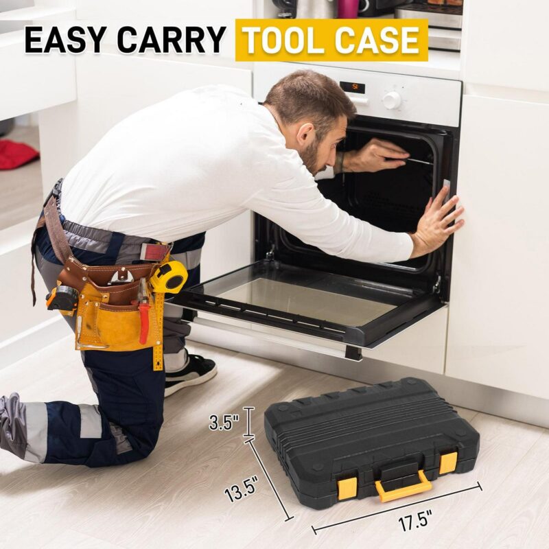 Ktaxon 198 Piece Tool Set, General Household Hand Tool Kit Socket Wrench Auto Repair Tool, W/ Storage Case, Yellow - Image 6