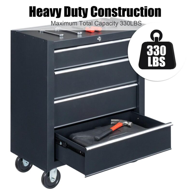 Ktaxon 4-Drawer Tool Chest Rolling Tool Cabinet with Wheels for Home Improvement, Auto Mechanics - Image 5