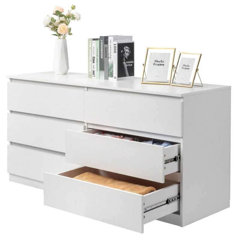 Ktaxon 6 Drawer Double Dresser, Kids Dresser, Nursery Dresser Drawer Organizer, Chest Of Drawers, White - Image 10