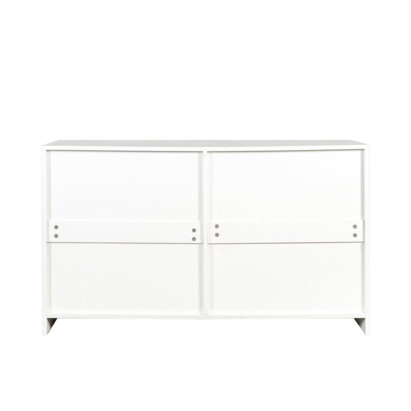 Ktaxon Bedroom Dresser with 6 Drawers, Wooden Double Dresser for Entryway, Wide Storage Cabinet for Living Room, White - Image 6