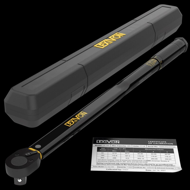 LEXIVON 3/4-Inch Drive Click Torque Wrench 30~300 Ft-Lb / 40.7~406.8 Nm (LX-185)