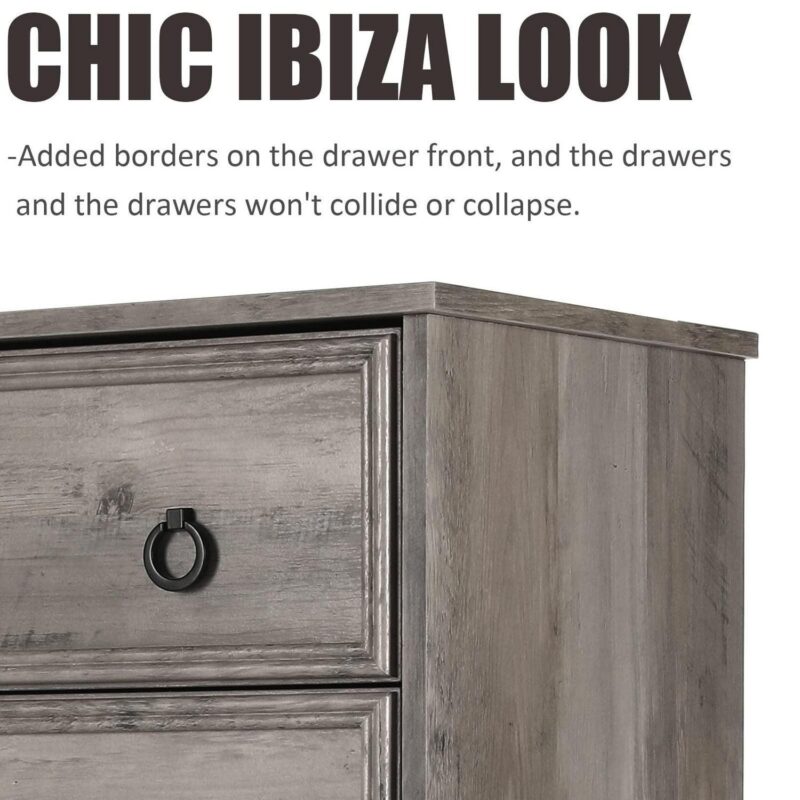 LGHM 7 Drawer Dresser, Chest of Drawers for Bedroom Living Room, Gray - Image 5