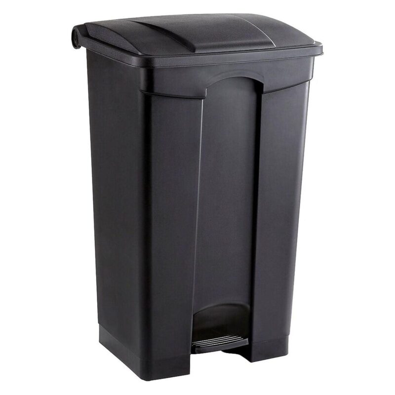 Large Capacity Plastic Step-On Receptacle, 23Gal, Black - Image 2