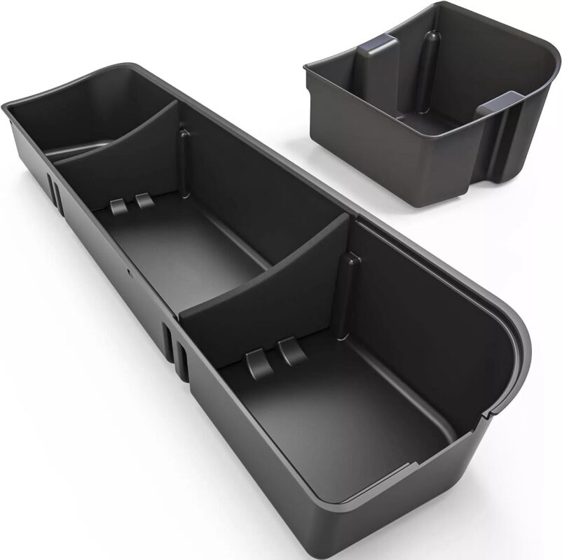 Ledkingdomus Under Seat Storage Box fit for 2015-2023 2024 Ford F150 SuperCrew Cab and Crew Cab 2in1 Design Max Storage