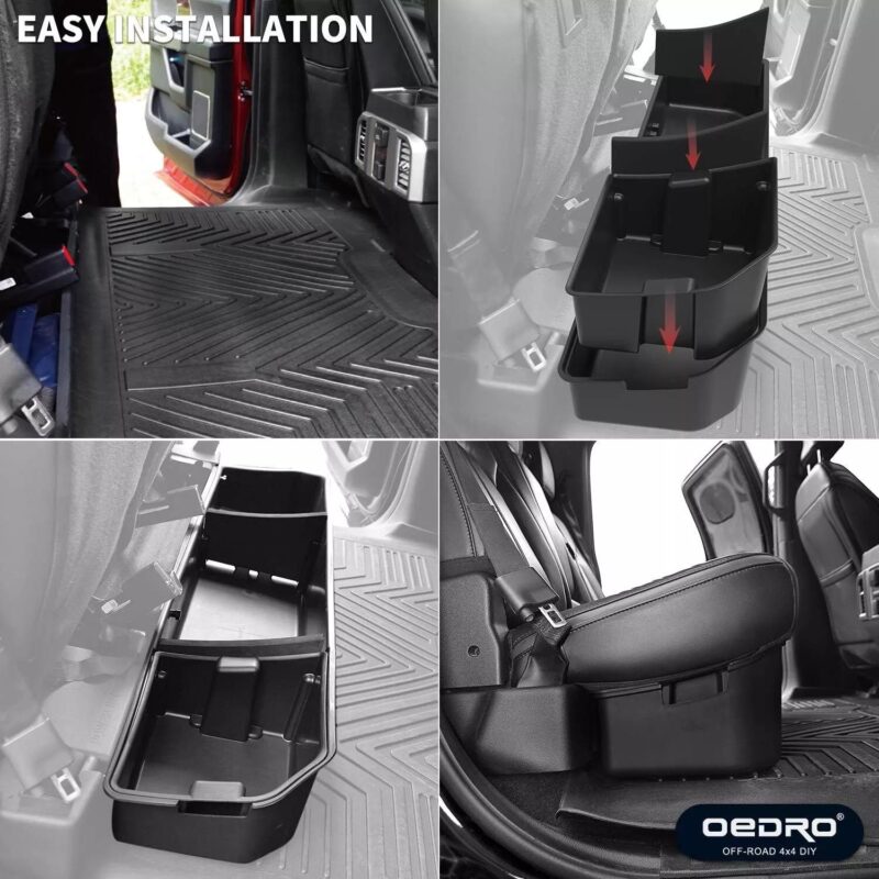 Ledkingdomus Under Seat Storage Box fit for 2015-2023 2024 Ford F150 SuperCrew Cab and Crew Cab 2in1 Design Max Storage - Image 4