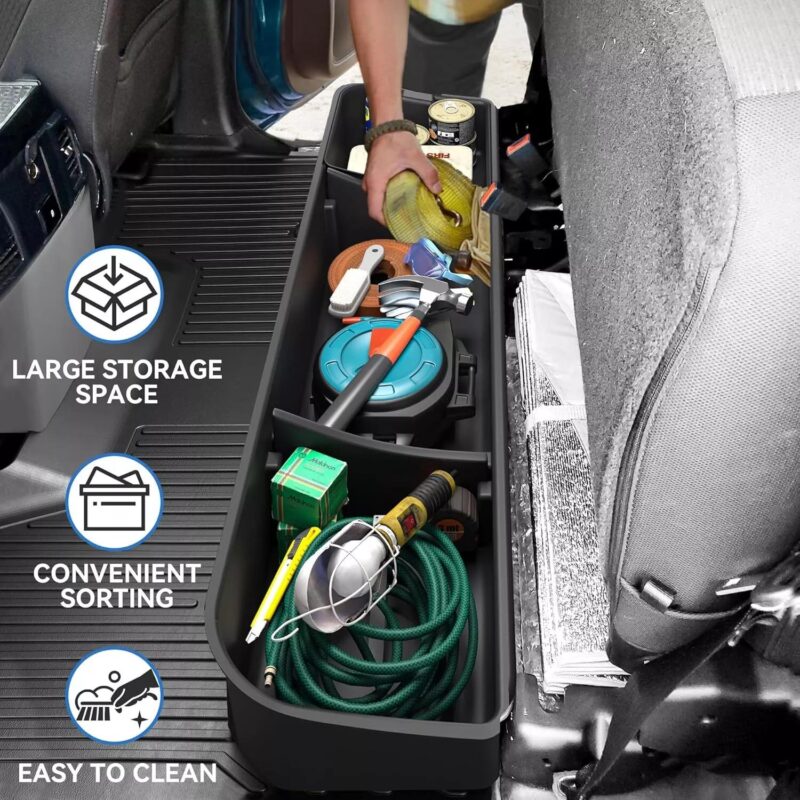 Ledkingdomus Under Seat Storage Box fit for 2015-2023 2024 Ford F150 SuperCrew Cab and Crew Cab 2in1 Design Max Storage - Image 7