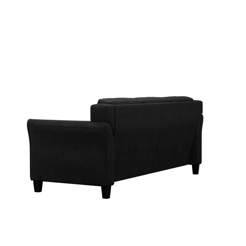 Lifestyle Solutions Taryn Curved Arms Sofa, Black Fabric - Image 14