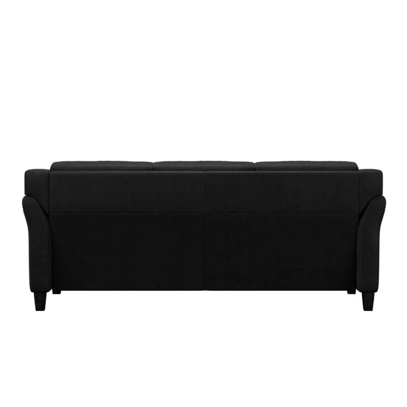 Lifestyle Solutions Taryn Curved Arms Sofa, Black Fabric - Image 7