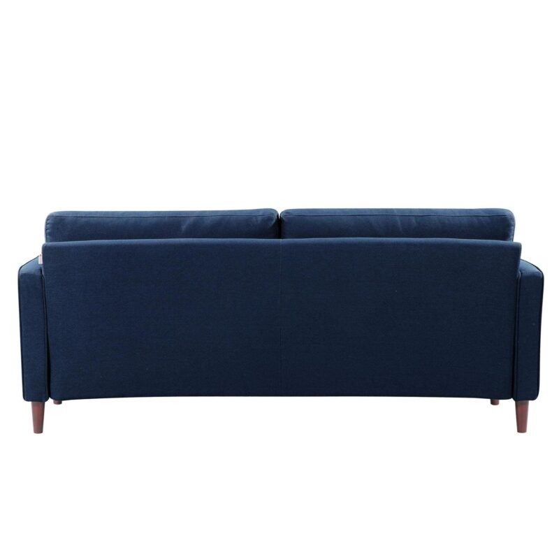 Lifestyle Solutions Lorelei Mid-Century Modern Cushion Back Upholstered Sofa, Navy - Image 6