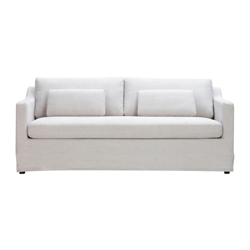 Lifestyle Solutions Riley Farmhouse Slip-Cover Style Upholstered Sofa, Oatmeal Fabric - Image 3