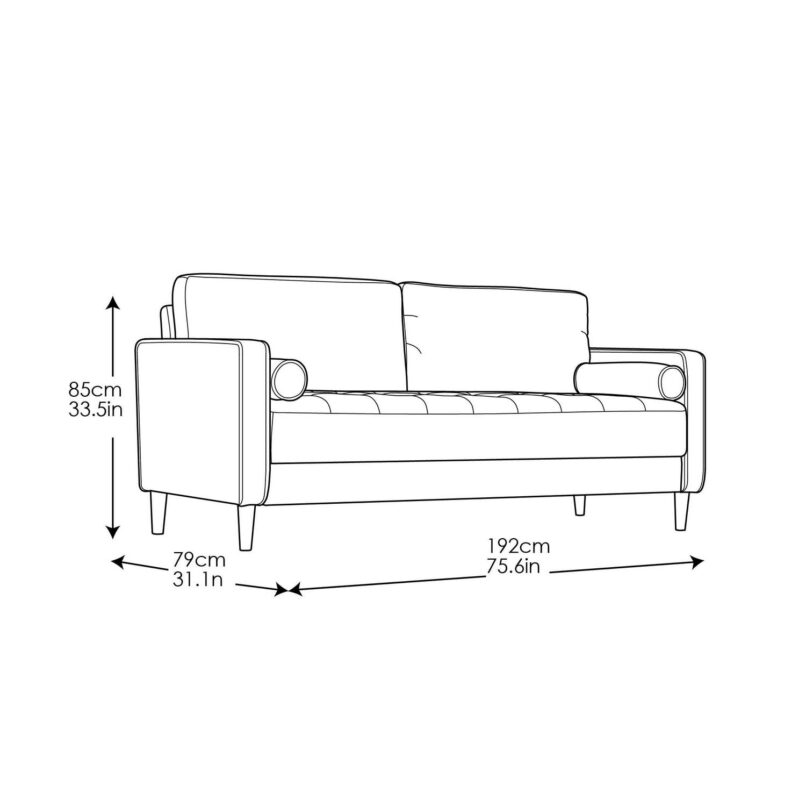 Lifestyle Solutions Lorelei Mid-Century Modern Cushion Back Upholstered Sofa, Navy - Image 10