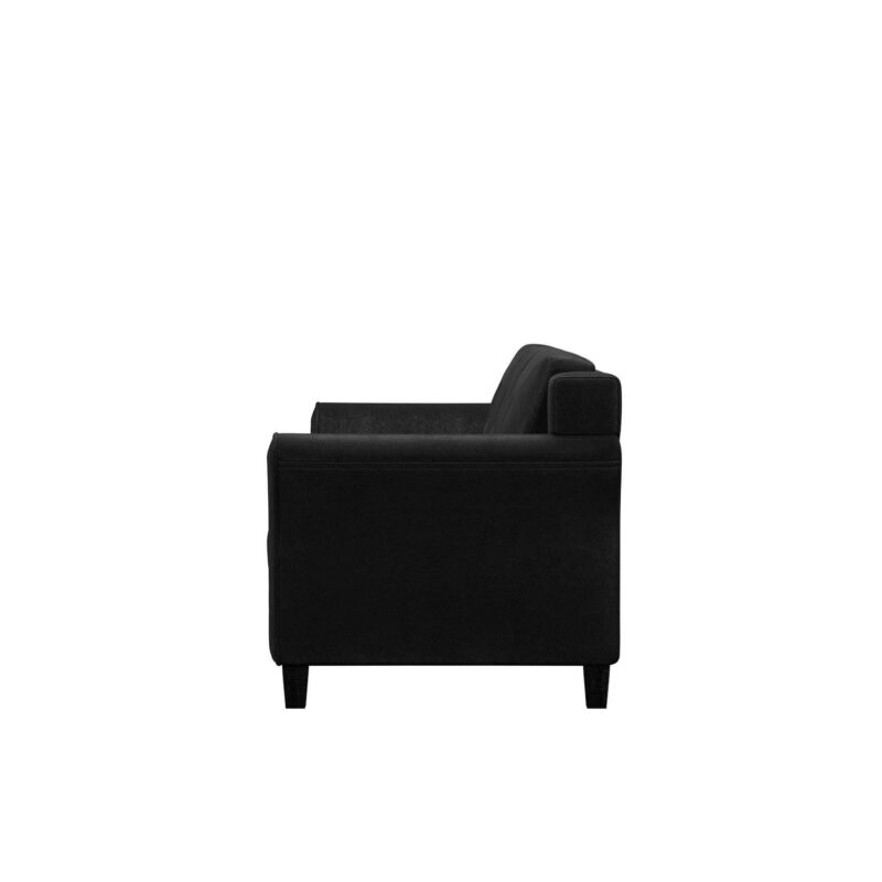 Lifestyle Solutions Taryn Curved Arms Sofa, Black Fabric - Image 4