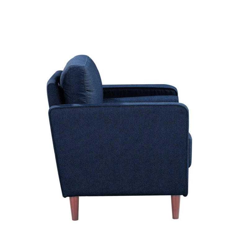 Lifestyle Solutions Lorelei Mid-Century Modern Cushion Back Upholstered Sofa, Navy - Image 5